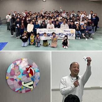 「いながわ100人ゴミひろいDAY！」～プラごみコースター作り体験～（池田くれはRC）